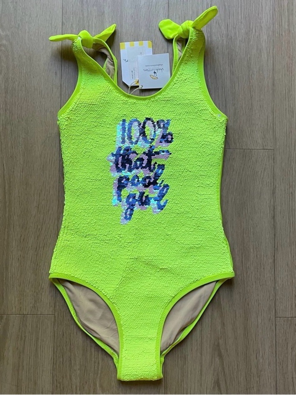 Neon Yellow Sequin One-Piece Swimsuit - 100% That Girl